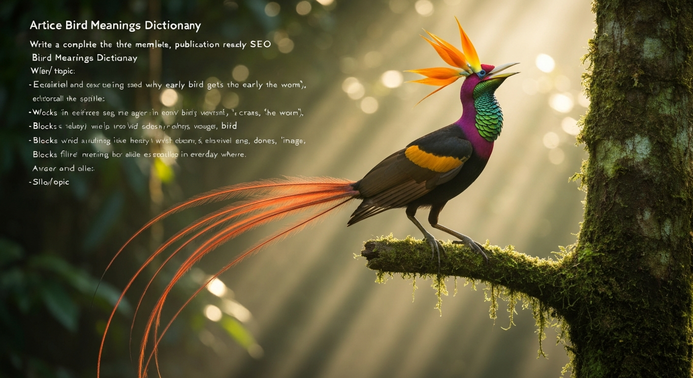 A male bird-of-paradise (Raggiana) in full display on a mossy rainforest branch, showing long red-orange flank plumes and iridescent feathers against a misty canopy background.