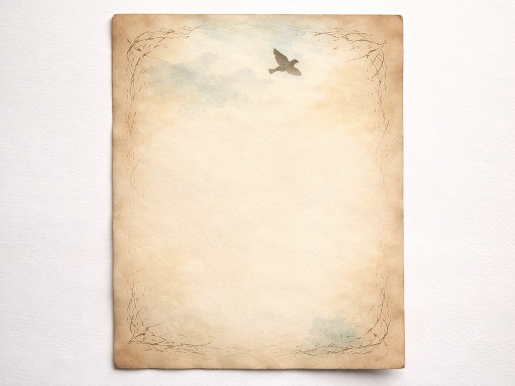 Vintage parchment folk-song page with flourishes and a cuckoo silhouette in the background.