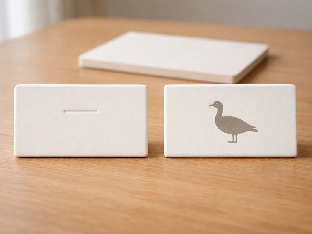 Minimal side-by-side photo showing a diacritic mark and a bird silhouette labeled by orthography vs species.